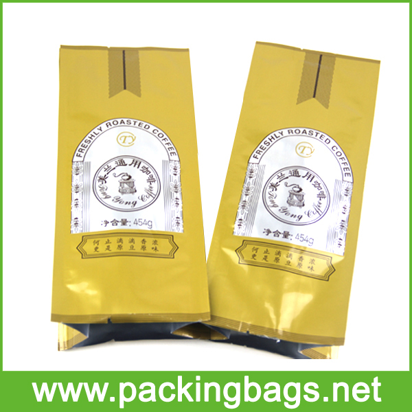 Gold Printed Foil Gussted Coffee Packaging Bags