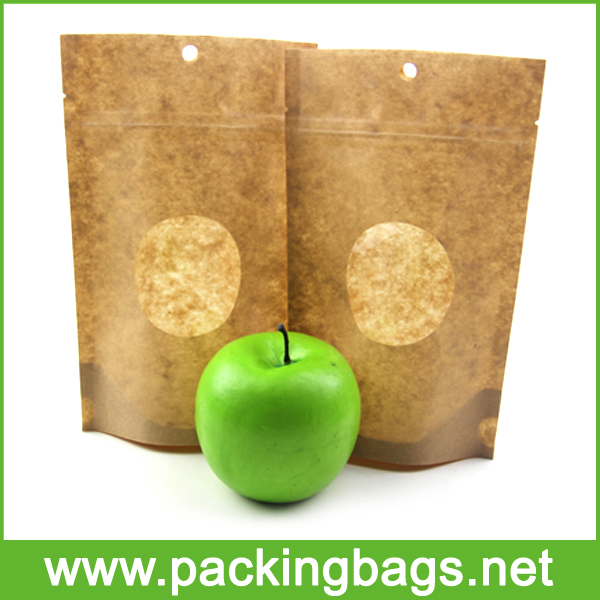 Reusable stand up brown paper packaging
