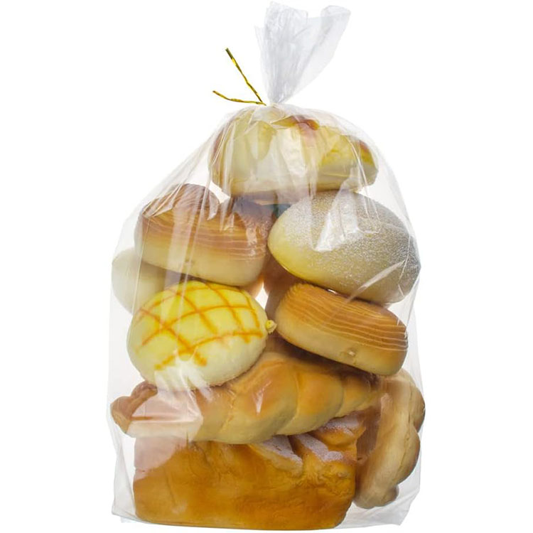 8" x 18" Clear Gusseted Bread Bags with Ties