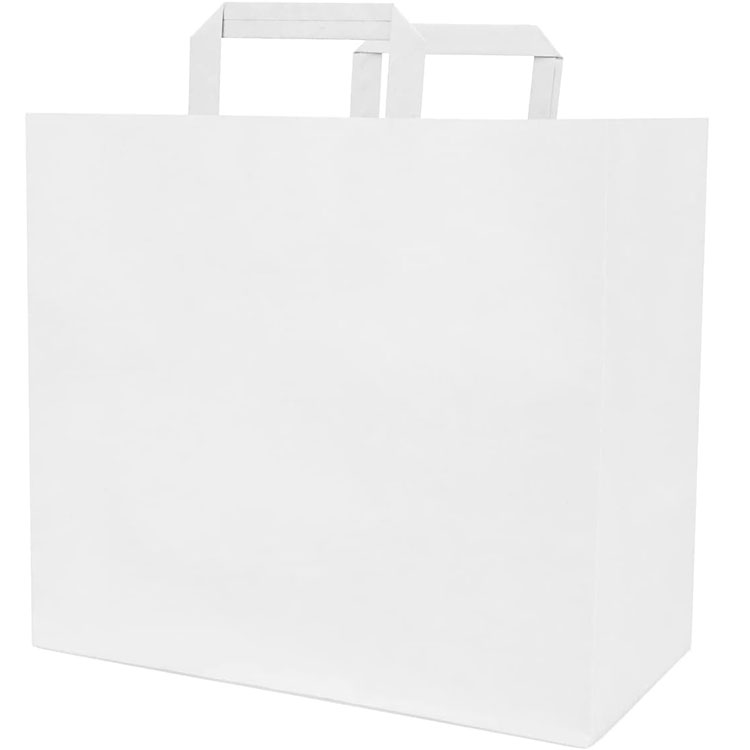 Paper Bags with Flat Handles Bulks Merchandise Bag White