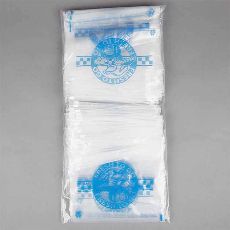 Printed Plastic Deli Saddle Bag with Slide Seal